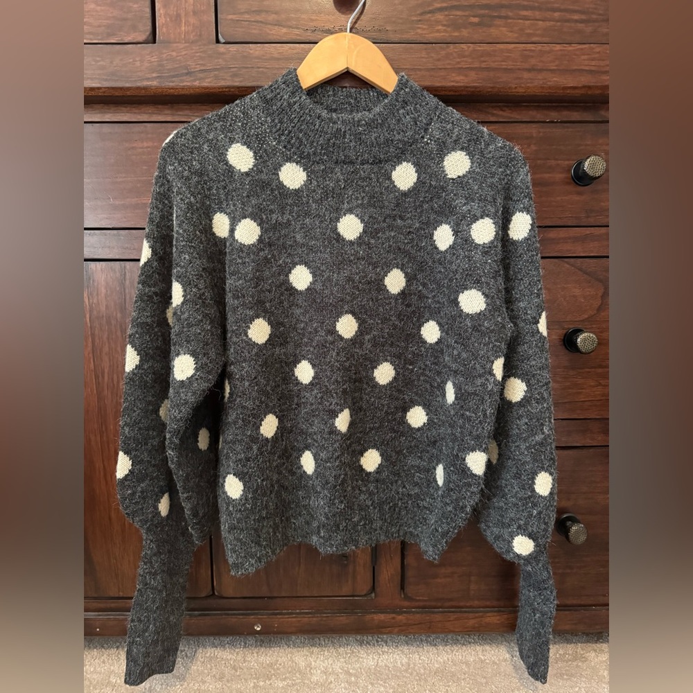 Blank NYC Charcoal Polka Dot Turtleneck Sweater